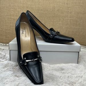 Anne Klein | Mafoulke iflex Black Leather Heeled Loafer